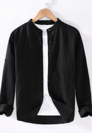 Men Mandarin Collar Shirt